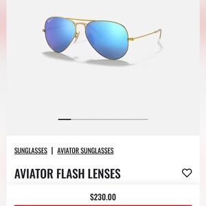 Ray-Ban Aviator Polarized Flash Lenses - Matte Gold/Blue